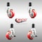 Service Caster 3 Inch 316SS Red Poly Swivel 1-1/2 Inch Expanding Stem Caster Brake SCC, 2PK SS316EX20S314-PPUB-RED-2-TLB-2-112 - alternate 6
